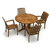 top view of round dining set with chairs