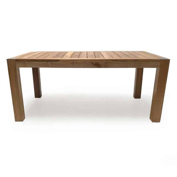 9pc Teak Outdoor Dining Set – Bromo 78" Farm Table & 8 Jakarta Stacking Chairs | Seats 8