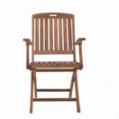 Switch Teak-folding-patio-arm-chair-NewYork with brass hardware front view 2 image