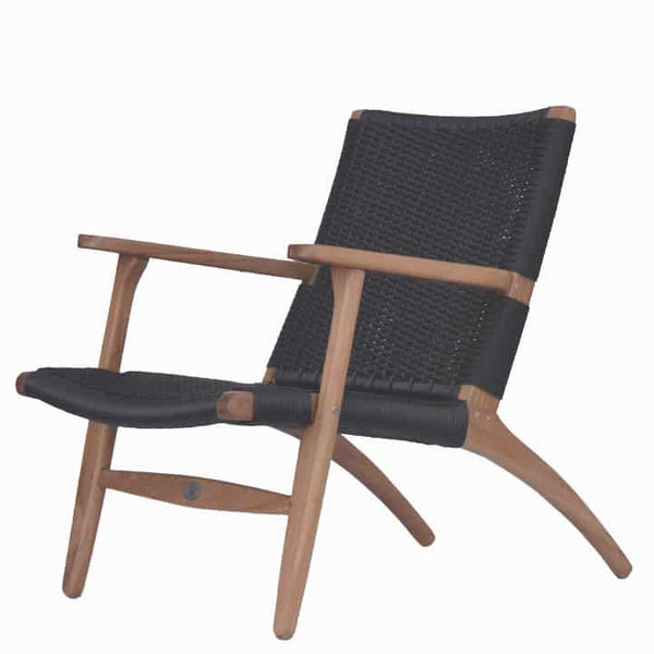 Mid century modern teak rope chair