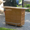 Sunset Teak Outdoor Bar with 2 Wave Teak Bar Stools