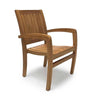 Top down view of teak stacking chamber chair