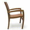Side view of Teak stacking Arm chair chamber