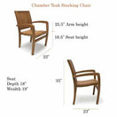 Switch Teak Outdoor Elliptical Extension Dining Set Rise table and 8 Chamber stacking chairs 3 image