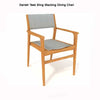 5 Pc Teak Outdoor Dining for Four  Round table and Danish Sling stacking chairs