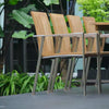 Steel-teak-outdoor-stacking dining chair alzette as dining set