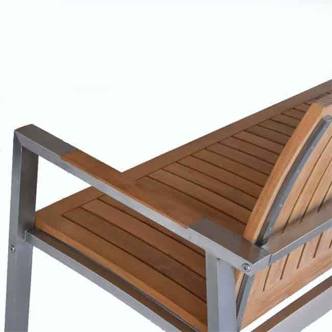 5 feet Teak-Steel Outdoor Patio Bench – Alzette