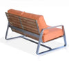 Teak steel outdoor patio deep seat loveseat 