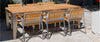 7 Pc Stainless steel Teak Modern Outdoor Rectangular Dining Table Set  Regnatt