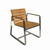 7 Pc Stainless steel Teak Modern Outdoor Rectangular Dining Table Set  Regnatt