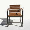 Front view regnatt dining arm chair teak steel