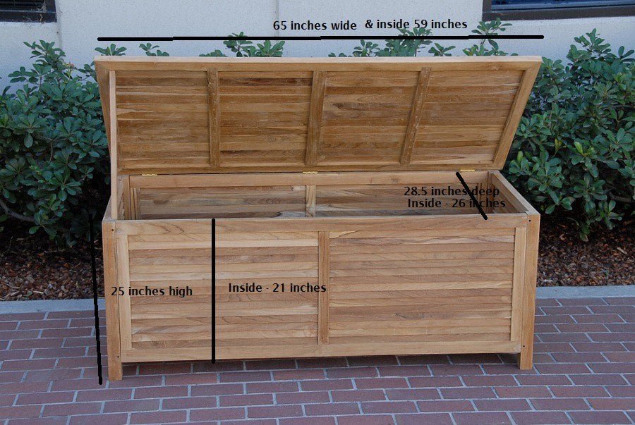 5ft Teak Outdoor Storage Box