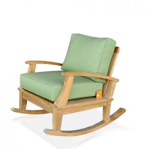 Teak deep seat rocking chair
