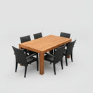 Switch Teak outdoor farm table with stacking chairs 2 image