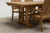 Underneath the extension table the storage of chairs made easy view