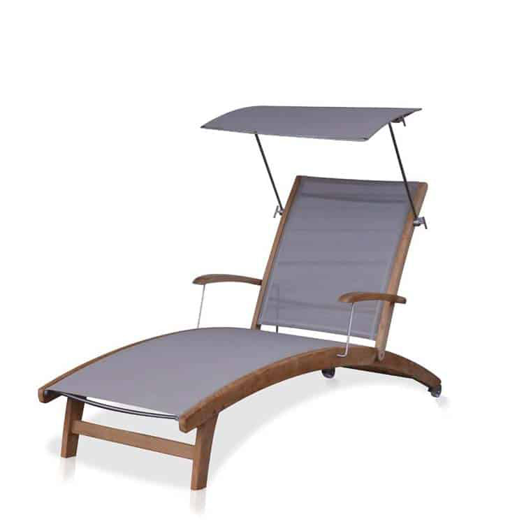 Teak Sling Modern Sun Chaise Lounger – Rivera