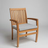 Large Teak Dining chair with 19 by 19 cushion in fast dry foam