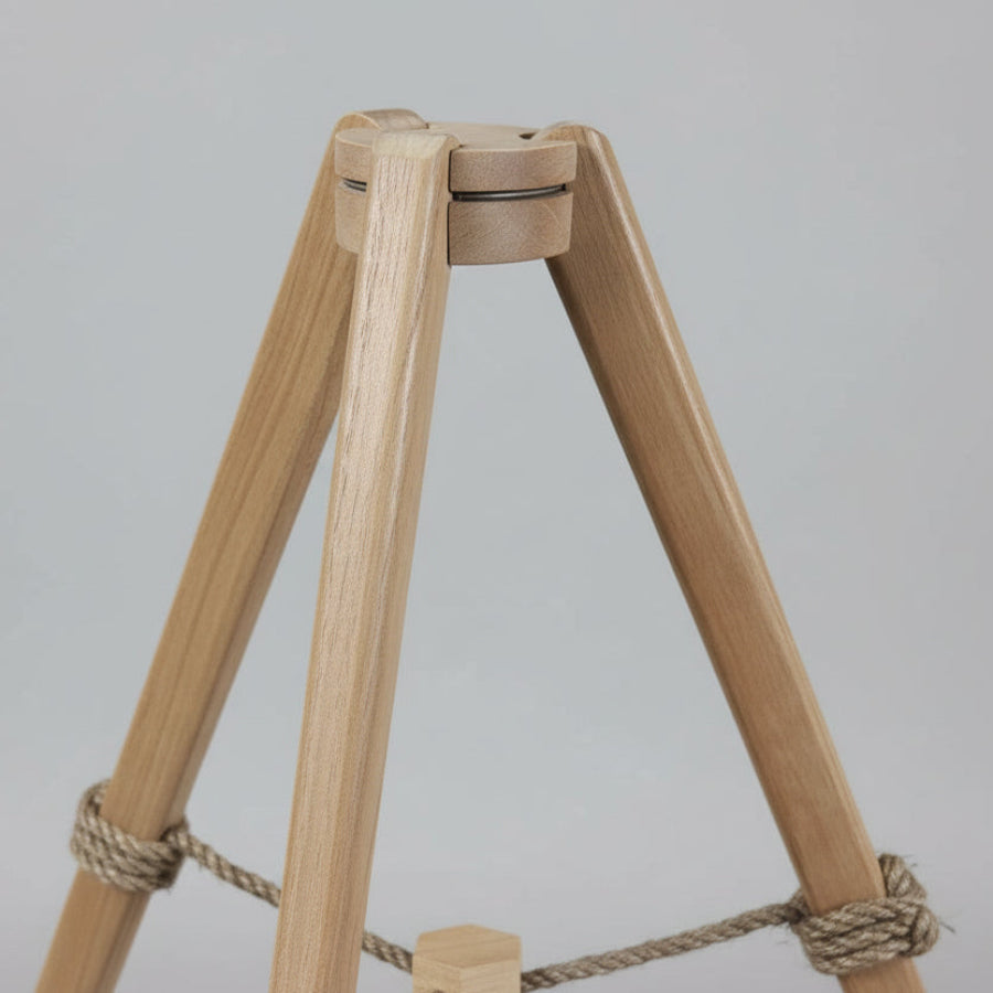 Teak wood tripod with rope