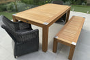 Switch teak dining set with wicker chairs and benches 2 image