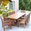 extension closed and stored under table view of large dining set