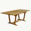 Teak double extension rectangular dining table 