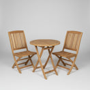 Switch Teak folding bistro table set with folding chairs front view 3 image
