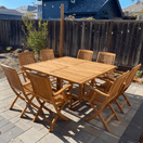 Switch Teak folding dining set Mardel square with blaze folding arm chairs 2 image