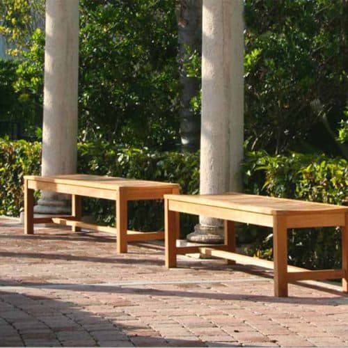 5 feet Teak Outdoor Patio Backless Waiting Bench – Wave