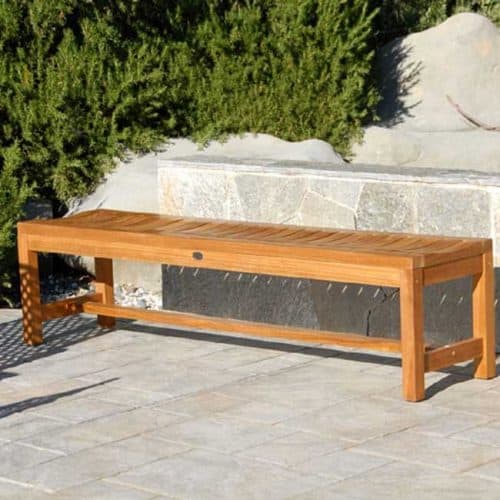 6 feet Teak Outdoor Patio Backless Waiting Bench – Wave