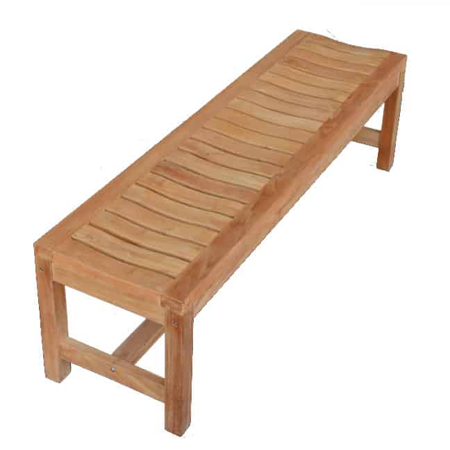 5 feet Teak Outdoor Patio Backless Waiting Bench – Wave