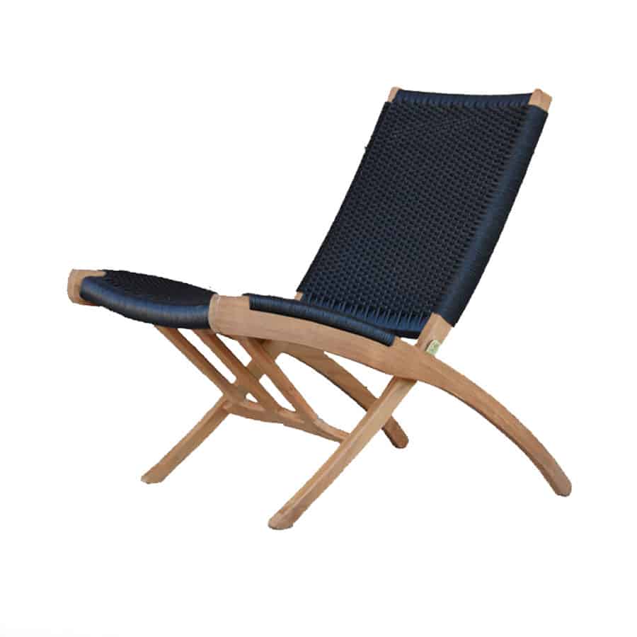 Rope weaved teak-folding-chair-Aksel black