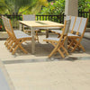 Signature teak steek dining set with folding chairs