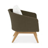 teak wicker club chair side view