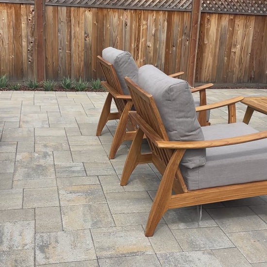 Mid Century Modern Teak Patio Three Seated Sofa - Assena