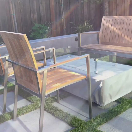 5 feet Teak-Steel Outdoor Patio Bench Alzette