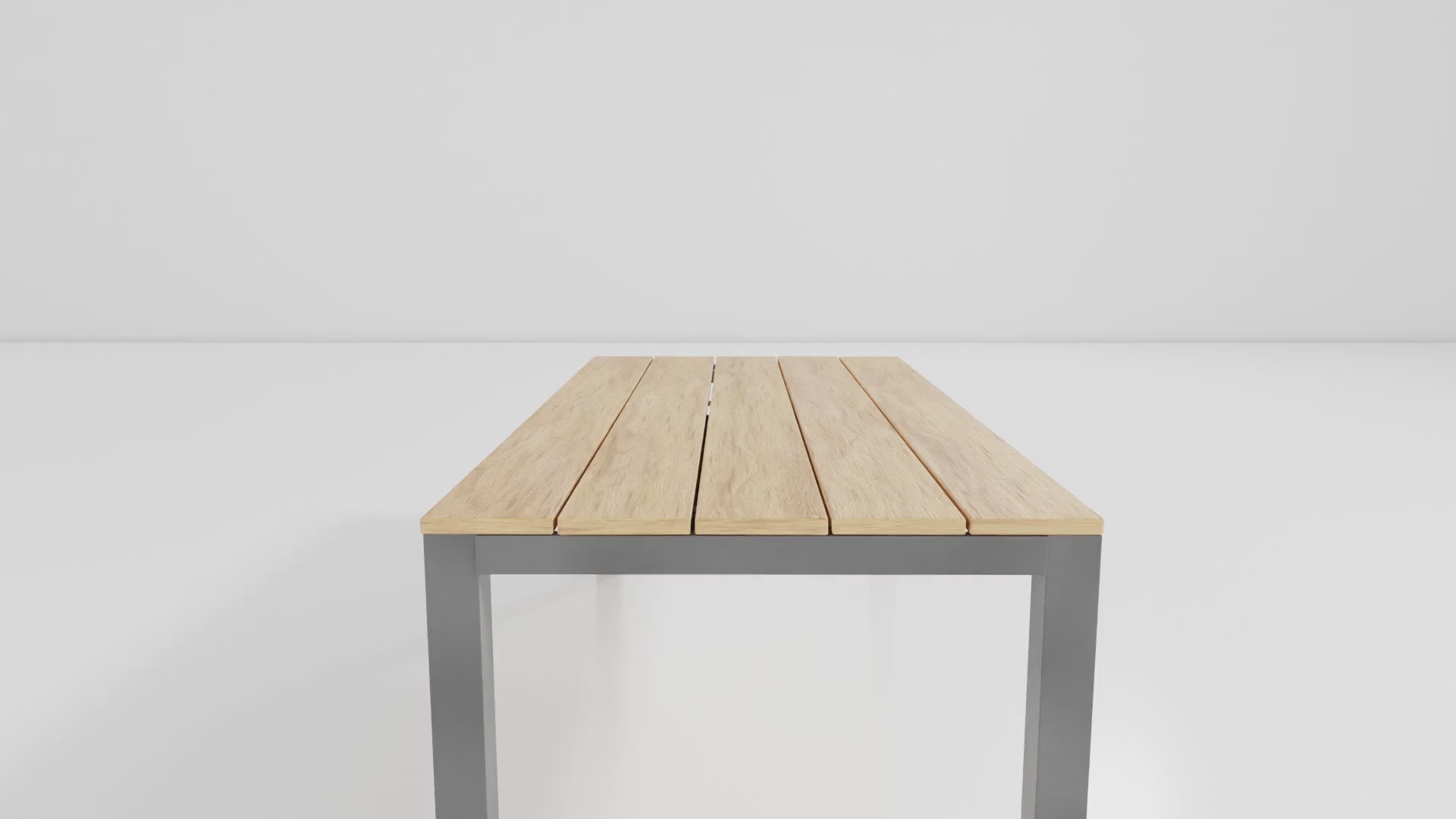 91 inch Teak-Steel Outdoor Front slide Extension Rectangular Table  Signature