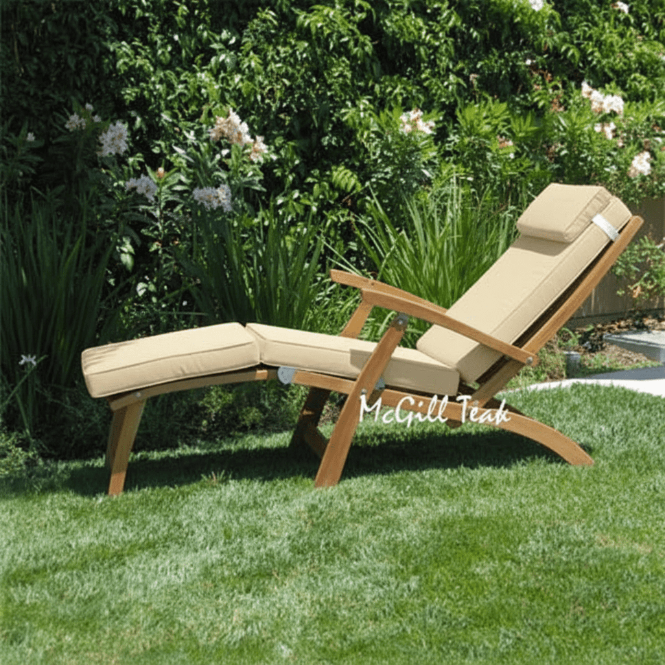 Outdoor Folding Steamer Chair Cushion