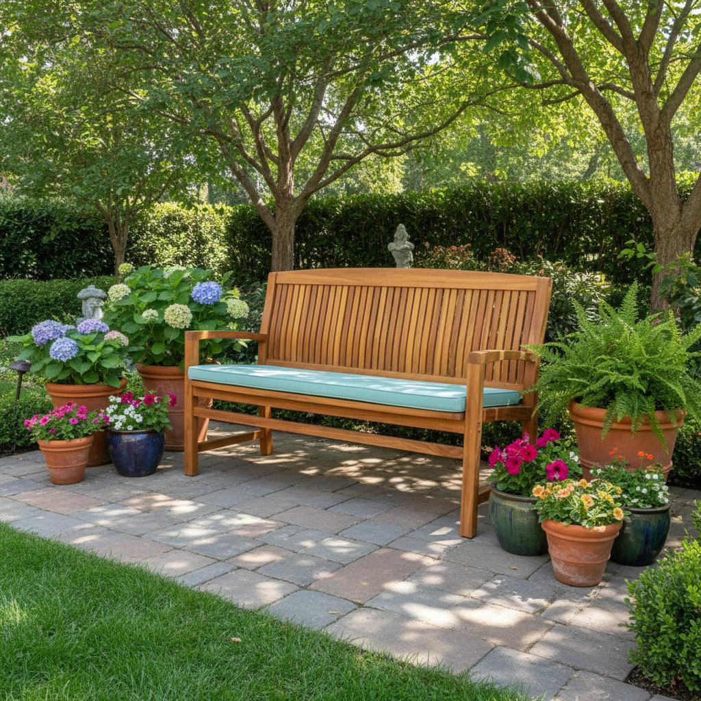 McGill Teak 5ft Outdoor Teak Bench - Tenafly