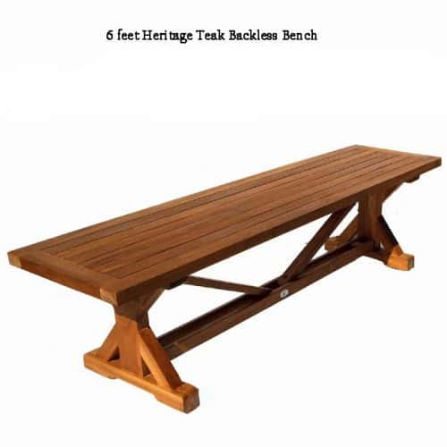 6 feet heritage backless bench
