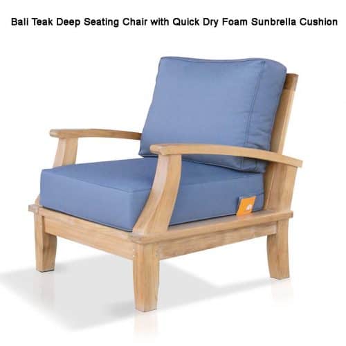 Bali teak deep seating lounge chair
