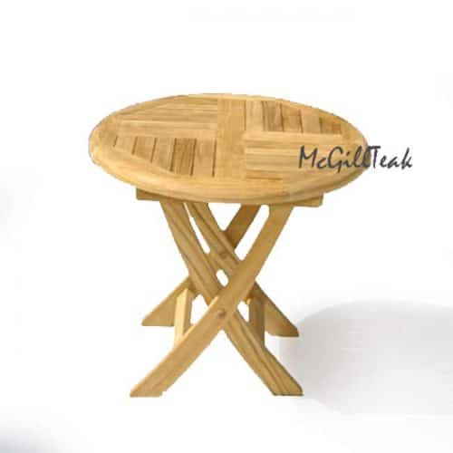 Outdoor teak folding side table