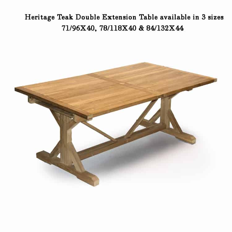 8 Feet Teak Extension Beam Table, Teak Outdoor Table Plans