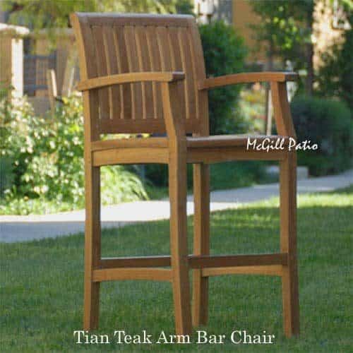 Titan teak outdoor bar chair