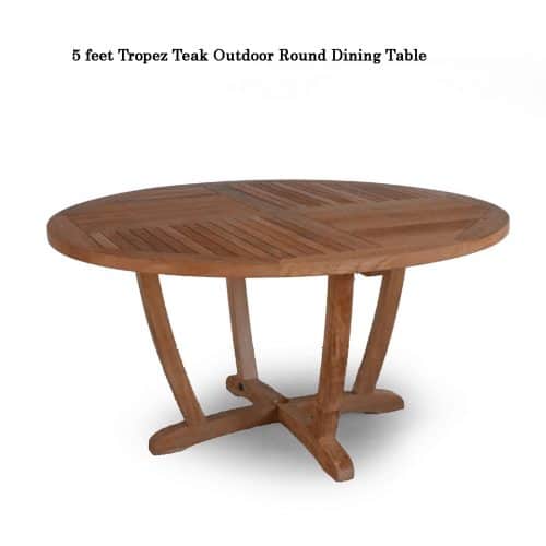 Tropez teak outdoor round dining table 1