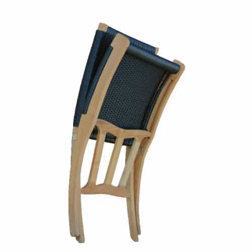 mid-century teak wicker folding easy chair