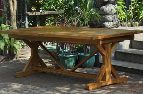 Teak Beam extension table for outdoor