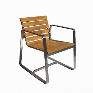 Modern patio steel teak chairs