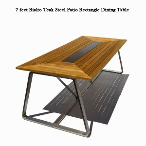 Rialto teak steel patio dining table 1