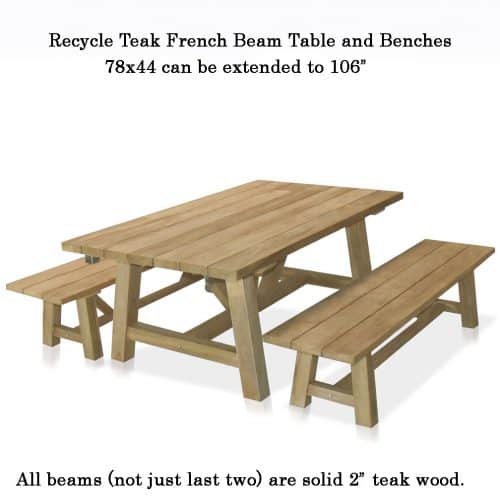 French teak beam table