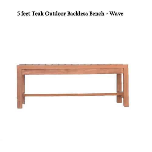 5-feet teak backless bench